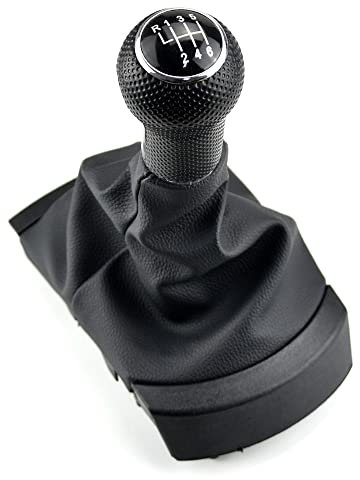 MKptopia Kompatibel mit SE-AT Ibi-za 2002-2008 6-Gang-Schaltknauf für Auto, Gamasche, Abdeckung, Halsmanschette, Staubschutz