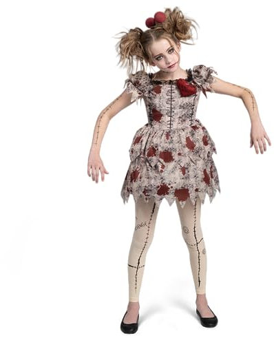 Spooktacular Creations Kinder Voodoo Kostüm, Voodoo Puppenkleid Kostüm für Mädchen Halloween Verkleidung, Rollenspiele und Kostümfeste