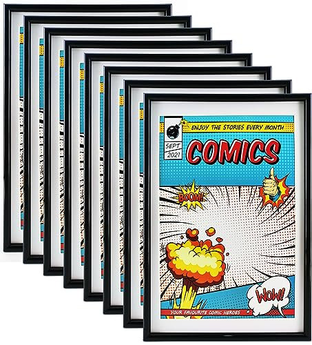 Memory Keeper Comic-Bilderrahmen, UV-Schutz, weiße Matte, passend für aktuelle Comics bis zu 17,6 x 26,7 cm, passend für Comic-Büchertaschen und -hüllen, Wand- oder Tisch-Display, 8 Stück