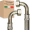 Flexschlauch ÜM-BOGEN x ÜM-BOGEN Edelstahl Panzerschlauch Anschlußschlauch Sanitär Armaturenschlauch Hauswasserwerk Made in Italy (3/8 x 3/8 - 300 mm)