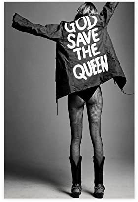Kate Moss God Save The Queen Poster Leinwand Poster Wandkunst Dekor Druck Bild Gemälde für Wohnzimmer Schlafzimmer Dekoration ungerahmt 30 x 45 cm