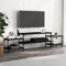 Higsose TV-Schrank 197x35x52cm Schwarz,Holzwerkstoff,Stahl,Holzwerkstoff Gefertigte Bücherregal,Modernen Medienschrank,DVD Ständer,Klassische TV Tisch,Wohnzimmer Vitrine, A810