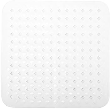 LY4U Tapis de Douche Carré Antidérapant et Anti-Moisissure, 53 x 53cm Baignoire Tapis de Douche avec Ventouse, Lavable en Machine