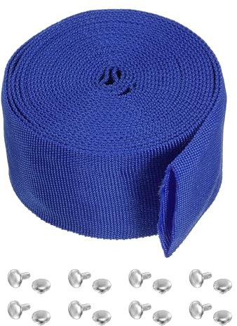 PATIKIL 2.4 13FT Protective Hose Sleeve with Snap Fastener, Polyester Fiber Cable Cover Sheath Protection for Welding Tig Torch Hydraulic Hose, Blue