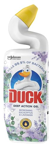 Duck Deep Action Toilet Cleaner, Sanitising & Descaling Toilet Bowl Cleaning Liquid Gel, Eucalyptus & Lavender 750ml