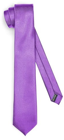 Ladeheid Corbata clásica para hombre, brillante, perfecta para la oficina y celebraciones, colores variados - Ideal para reuniones de negocios, bodas TMS-8 (150cm x 8cm, Violeta)