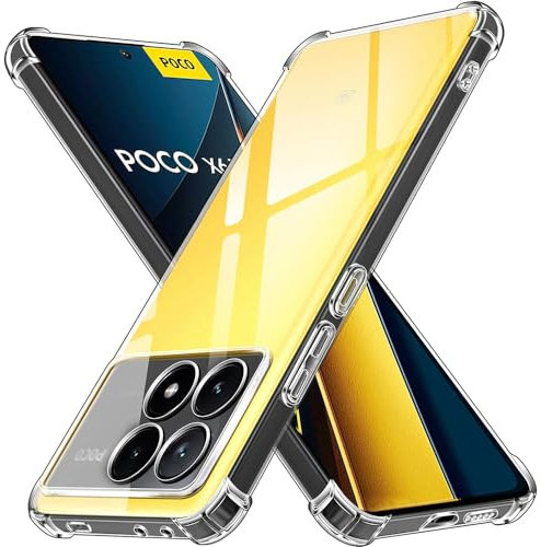 Cover compatibile con Xiaomi Poco X6 Pro 5G CaseLover Custodia Trasparente Silicone con Paraurti in TPU Morbido e Protezione Fotocamera Antiurto Anti-Graffio Protettiva Cover per Xiaomi Poco X6 Pro 5G