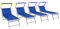 Bricozone Set Da 4 Lettini Prendisole Professionale Pieghevole In Alluminio Tettino Parasole Tettuccio Orientabile Sdraio Lettino Prendi Sole 182 x 60 x 38 cm Mare Spiaggia Piscina Giardino (Blu)
