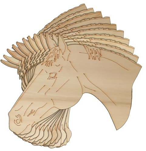 10 x Holz-Pferdekopf-Bastelformen, 3 mm Sperrholz (20 x 26 cm, ohne Loch)
