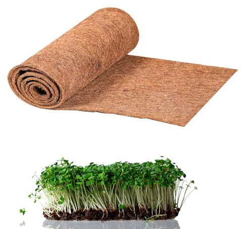 JINGHANGER Microgreens Esterilla de cultivo de 25 x 400 cm, para el cultivo de microgreens, fibra de coco para hierba de trigo, maceta de microverdes, maceta