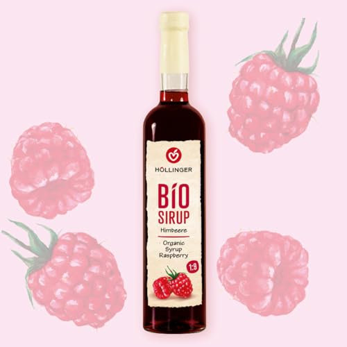 Höllinger bio Sirop de framboise - végétalien, bouteille en verre 3x500ml - rafraîchissement aux baies
