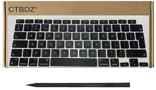 CTBDZ Lot complet de touches de rechange pour clavier britannique QWERTY compatible avec MacBook Air 13,3 modèle A2337 M1 2020-2021 année EMC 3598