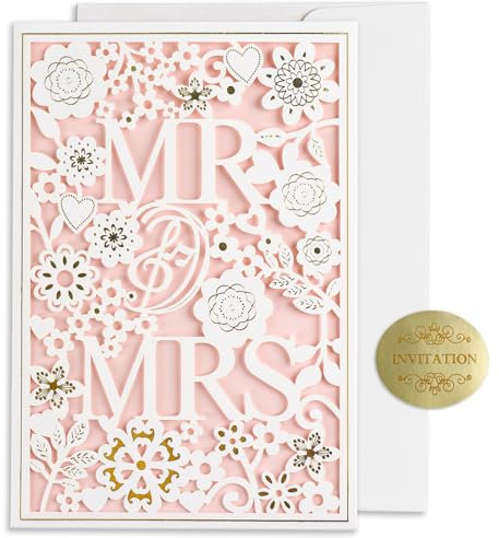 Elektheim Carte de mariage avec enveloppe, Papeterie, Carte de vœux, Invitations de mariage, Carte signature pour cadeau de mariage, Fête de mariage, Carte de fiançailles