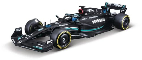 Bburago Build-It-Yourself Die-Cast Formula 1 F1 Model Kit - MB W14 - Russell- 1:24 Scale - Exceptionally Detailed Collectable Replica Race Car