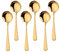 Buyer Star Suppenlöffel Edelstahl, Esslöffel 6 Stück Runde Dessertlöffel Besteck, 6,3 Zoll Edelstahl Löffel für Müsli Porridge Früchte Joghurt, Spülmaschinenfest (6, Gold)