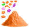 BullTek Natürlicher Kinetiksand, 1 kg, mit 12 Formen für Kinder, kreatives Set mit sensorischem Sand, leicht zu formen, nicht trocken, für Kunstaktivitäten und pädagogische Geschenke (Orange)