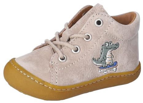 RICOSTA Jungen Low-Top Sneaker Kally, Kinder Lauflernschuhe, lose Einlage, terracare, Freizeitschuhe, Turnschuhe, kies (Krokodil) (650), 23 EU