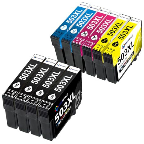 MEGOFFICE 503XL Tintenpatronen Kompatibel für Epson 503 XL Druckerpatrone für Expression Home XP-5200 XP-5205 Workforce WF-2960DWF WF-2965DWF Drucker(10 Pack)