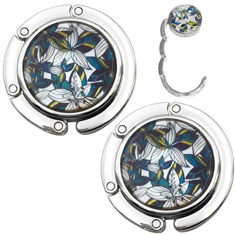 Ganci Con Motivo Floreale 2 Pezzi, Ganci Pieghevoli Portatili, Ganci Creativi, Ganci Laterali Da Tavolo, Ganci Rotondi