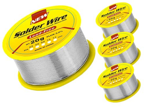 4 stück 0.8mm Lötzinn, Lötzinn Bleifrei mit Kolophonium kern, Lötzinn mit Flussmittel 20g, Solder Wire, Lötdraht für die Reparatur und den Heimwerker von Elektronischen Elektrischen Lötkomponenten