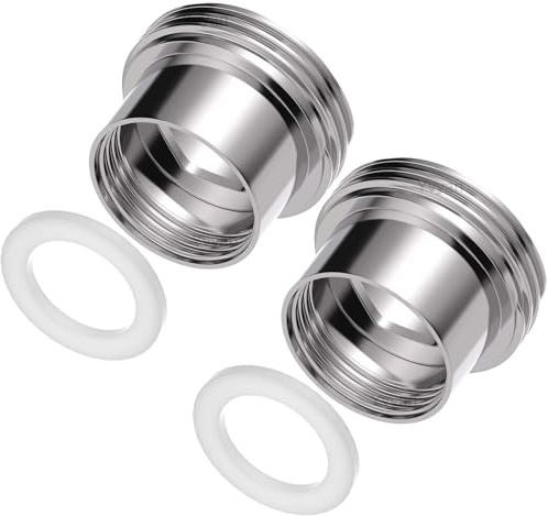 Yvyan Wasserhahn Adapter-2 Stück, Innengewinde F16 auf Außengewinde M22 Wasserhahn Luftsprudler Adapter, Ideal für Luftsprudler und Waschbecken (silbrig, F16-M22)