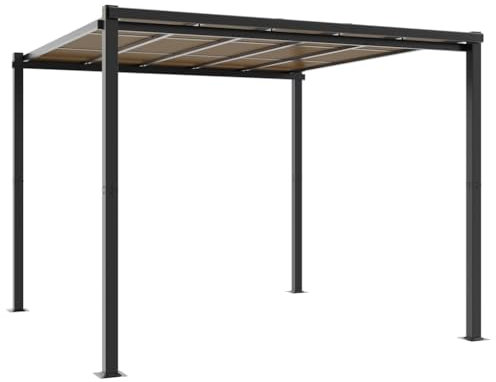 vidaXL Gartenpavillon Anthrazit 3x3 m Aluminium, Pavillon, Außenpavillon, Pergola, Outdoor Pavillon, Terrassenpavillon, Pavillon mit Dach