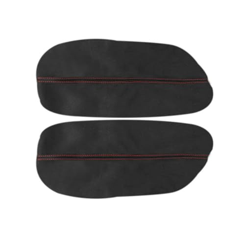NVETJMUA Vorne Innentürgriff Für VW Für Golf 4 IV MK4 Für Jetta Für Bora1998-2005 Nur 3 Türen Auto Türgriff Armlehne Panel Wildleder Lederbezug Innentürgriffabdeckung(Black-red line,Rear)