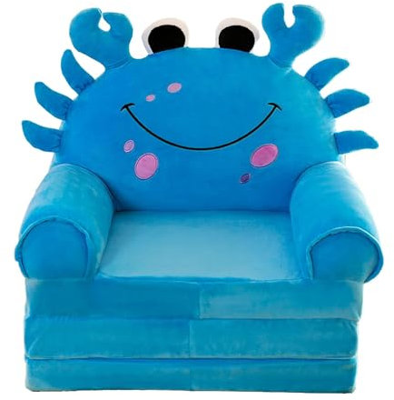 IQYU Kissen Test Plüsch faltbares Kindersofa Rückenlehne Sessel 2 in 1 faltbares Kindersofa niedliches Cartoon faules Sofa Kinder aufklappbares Schlafsofa für Wohnzimmer (Z001-A-D, One Size)
