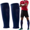 Blue Football Sock Sleeves, Soccer Shin Guards Sleeves, Team Leg Sock Cut Socks for Football Running or Training Games Beginner