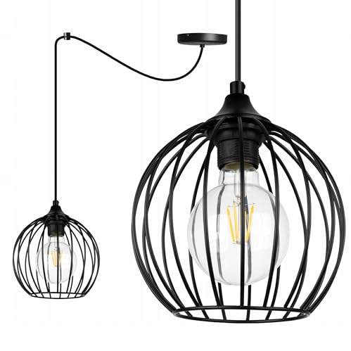 Light-Home Toronto Spider Deckenleuchte Pendelleuchte - Deckenleuchte Spinne Kronleuchter für Schlafzimmer Wohnzimmer und Küche Industrial Stil modern 1x E27 - Lampenschirm Metall Korb Runddraht