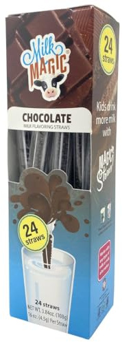 Milk Magic Lot de 24 pailles aromatisantes au chocolat