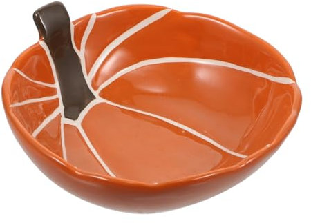 Amosfun 1 PZ Creativo Ceramica Zucca Piatto Halloween Stoviglie Superficie Liscia Supporto Colazione per Dessert Insalate Design Unico per Decorazioni Stagionali