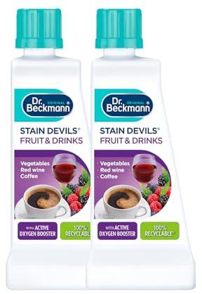 DR BECKMANN Stain Devil Fruit and Drink – Stain Remover for Red Wine, Juice, Tea, Coffee, and Soft Drink Spills – Laundry Essential for Washable Fabrics – Fast-Acting Formula – Pack of 2
