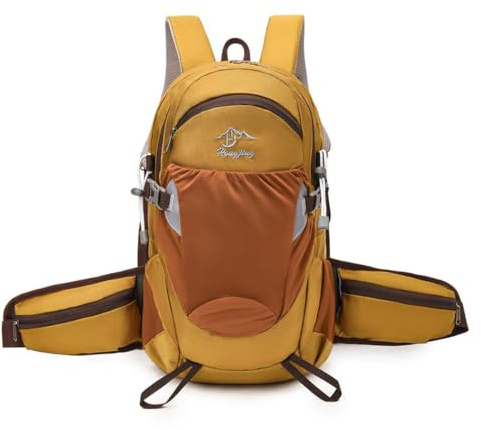 AUXDIQ 18L Wanderrucksack Herren Damen Sportrucksack Wasserdichter Trinkrucksack Rucksäcke (Gelb)