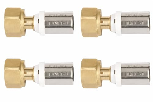 Lot de 4 - Raccord Multicouche à sertir - Raccord Femelle écrou libre Ø20X2,0-3/4