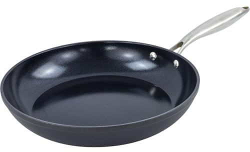NERTHUS FIH 1631 Sartén Cerámica 22 cm, Antiadherente, Apta para Todo Tipo de Cocinas, Base Difusora, Mango Acero Inoxidable
