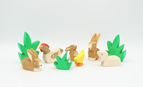 Holzspielwaren Ackermann Osterset aus Holz – Ostern-Holzspielzeug, aus Schwäbischer Handarbeit (100% ökologisch)