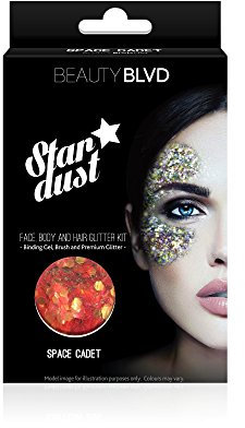 BEAUTYBLVD Stardust, Cruelty Free Face, Body and Hair Glitter Kit – Space Cadet