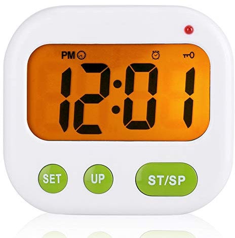 Despertador Digital LCD Reloj de Vibración, con Pilas Reloj de Temporizador Portátil Moderno con Retroiluminación Se Adapta a Office Dormitorio de Viaje