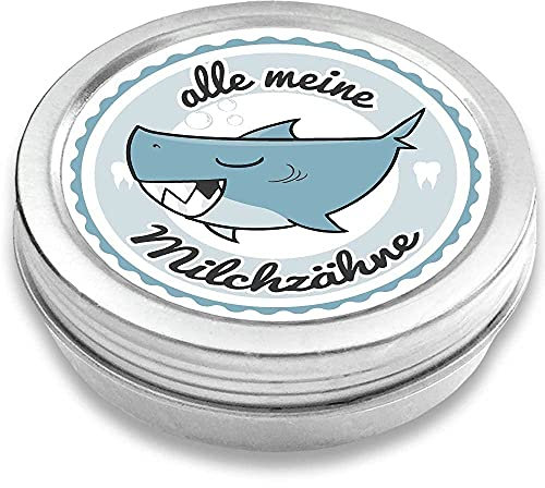 Milchzahndose für Jungen & Mädchen, Metall, silber farben, Zahnfee Geschenke, Zahnfee Dose, Zahnbox, Zahndose Milchzähne, Baby Tooth Box, Aufbewahrung Zahn Box Kinder