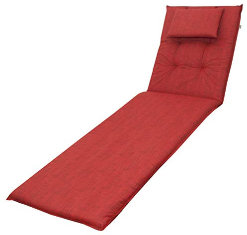 DP 8 cm Luxus Rollliegenauflage mit Kopfkissen Brilliant 6998, Uni rot strukturiert, Made IN Europe