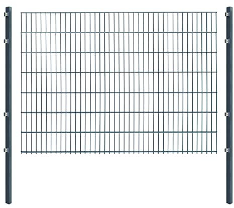 Doppelstabmattenzaun - Komplettset inkl. Pfosten und Montagematerial - Verschiedene Längen und Höhen – Grün oder Anthrazit (L 20 m | H 143 cm | Anthrazit)