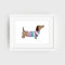 Din A4 Kunstdruck ungerahmt Niedlicher Dackel Rauhhaardackel Dachshund Hund Hundeliebe Aquarell - Deko Druck Poster Bild