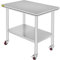 VEVOR Mesa de Preparación de Comida de Acero Inoxidable 90x60x80cm Tabla de Cocina Profesional Capacidad de Carga 300 kg Tabla de Trabajo de Cocina de Catering 4 Ruedas para Restaurante Escuela