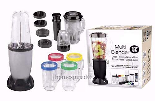 Homespired® Multi-Functional Blender 17PC JUICER Smoothie Maker LIQUIDISER Mixer Chopper Food Processor 250W