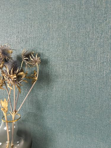 NEWROOM carta da parati Azzurre Lucido Chiaro Tessuto non Tessuto - Uni Grigio Metallico Colore Unico Pianura Moderna