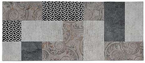 Doge Milano Küchenläufer, 100% Made in Italy, Fleckabweisender Teppich mit Digitaldruck, Rutschfester und waschbarer Läufer, Modell Elsa, cm 240x75