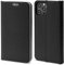 Moozy Wallet Case for iPhone 13 Pro Max, Black Carbon – Flip Case with Metallic Border Design Magnetic Closure Flip Cover with Card Holder and Kickstand Function