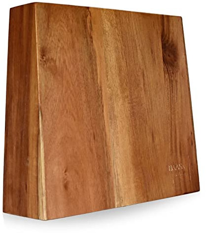 Magnetischer Messerblock, Akazienholz Doppelseitiger Magnetischer Messerhalter/Messerständer - Starke Magnete - Messeraufbewahrung im minimalistischen modernen Stil - Universalgröße ohne Messer von