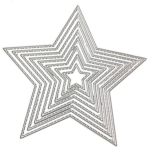 Stanzformen für Kartenherstellung, Stanzformen, Schablonen für DIY, Scrapbooking, Fotoalbum, dekorative Prägepapier-Stanzformen für Kartenherstellung, schabloniert + niedliche Brosche (8 Stück Stern)